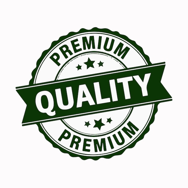 Vector a green label that says quality premium quality