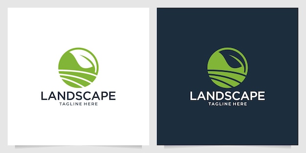 Green landscape logo design