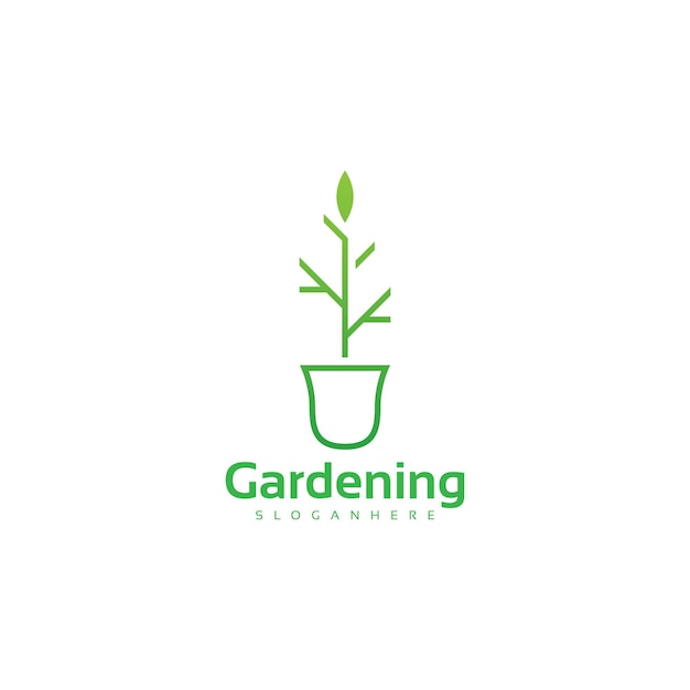 Green leaf agriculture, ecology, nature, plant logo design vector icon in line art style