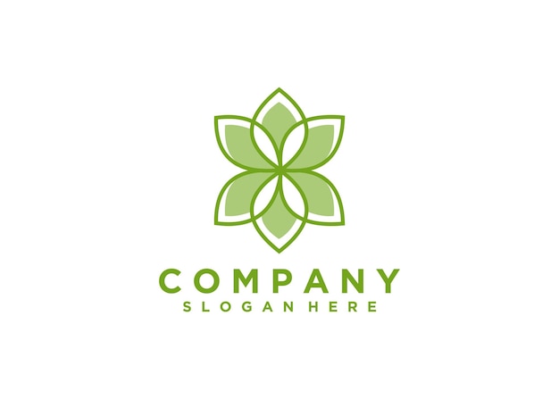 green leaf company name logo illustration