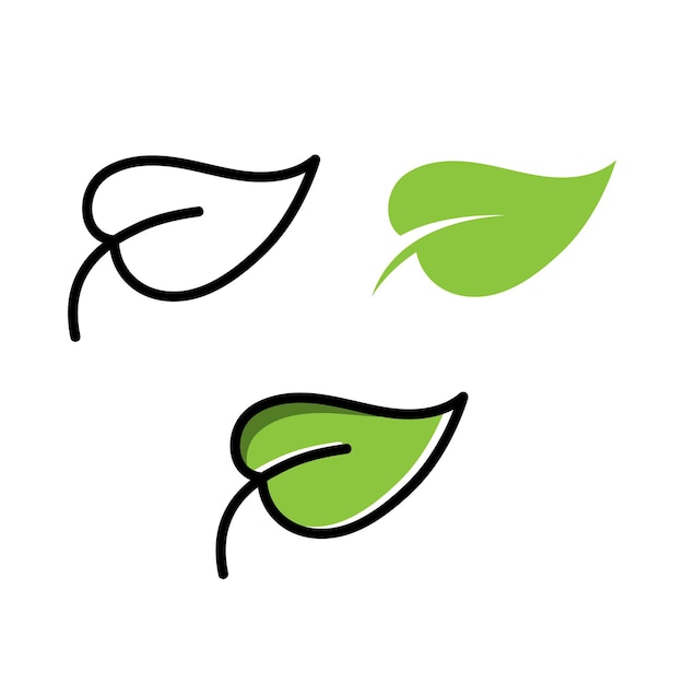 Green leaf ecologi  vector icon logo