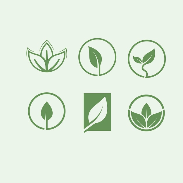 Green leaf ecology nature element vector icon