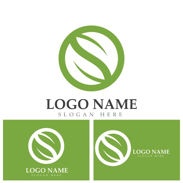 Green leaf ecology nature element vector logo