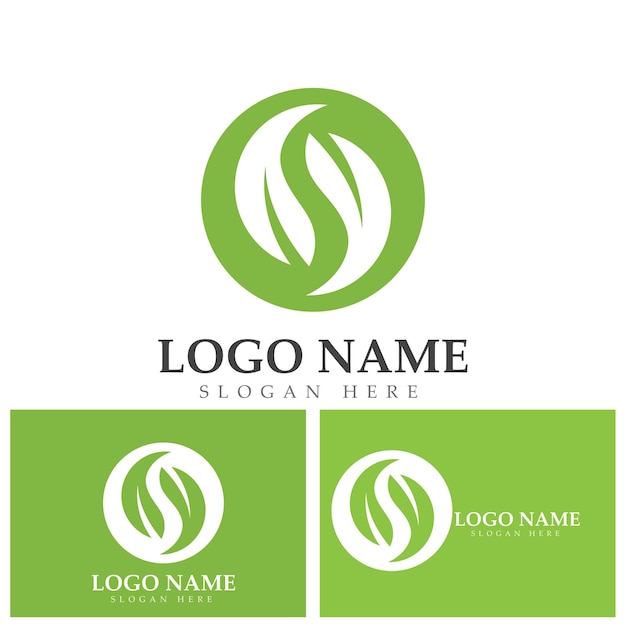 Green leaf ecology nature element vector logo