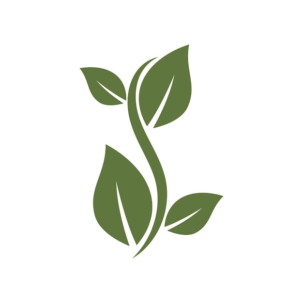 Green leaf illustration nature logo design