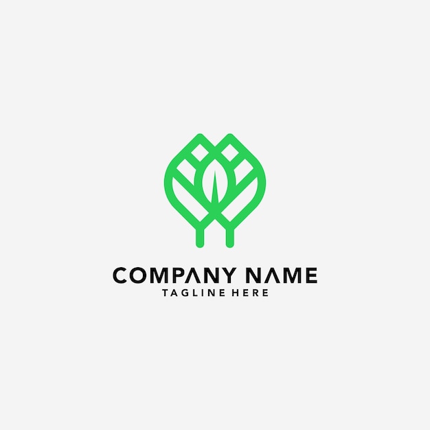 Green leaf logo design template vector image vector illustration isolated on white background