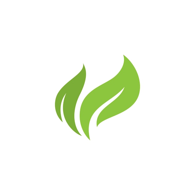 Green leaf logo icon  ecology element vector template