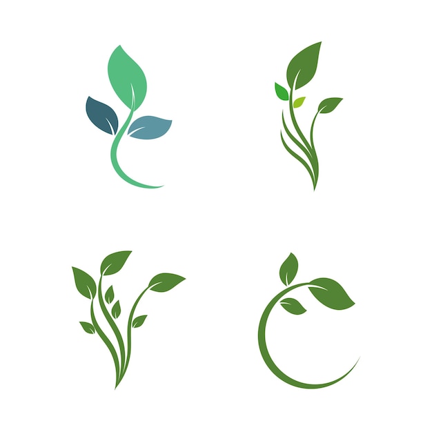 Green leaf logo vector element symbol template