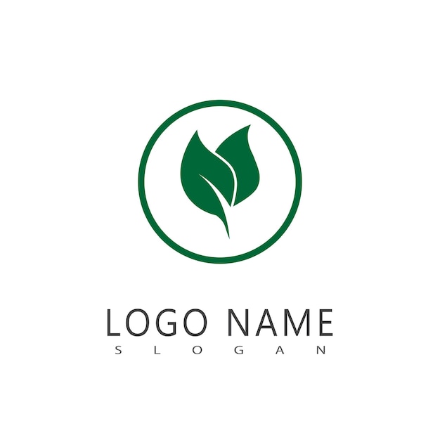 Green leaf logo vector template element symbol design