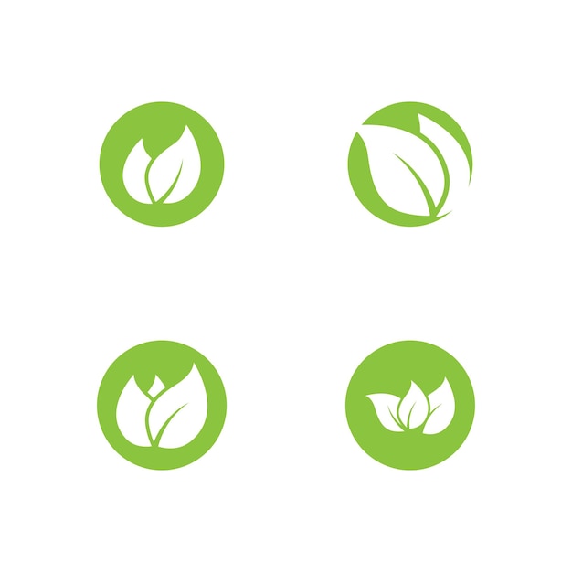 Green leaf logo vector template element symbol design