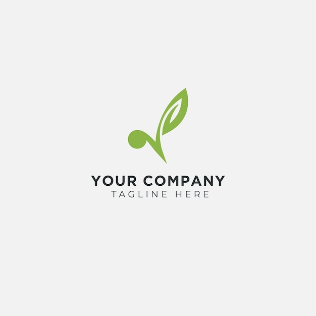 green leaf minimalist logo nature environment