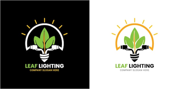 Green leaf nature green power lamp bulb isolated green eco energy concept vector icon