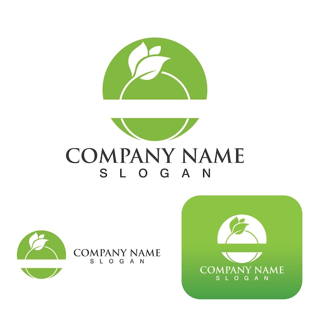 Green leaf nature logo ecology vector image