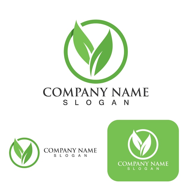 Green leaf nature logo ecology vector image