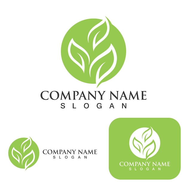 Green leaf nature logo ecology vector image