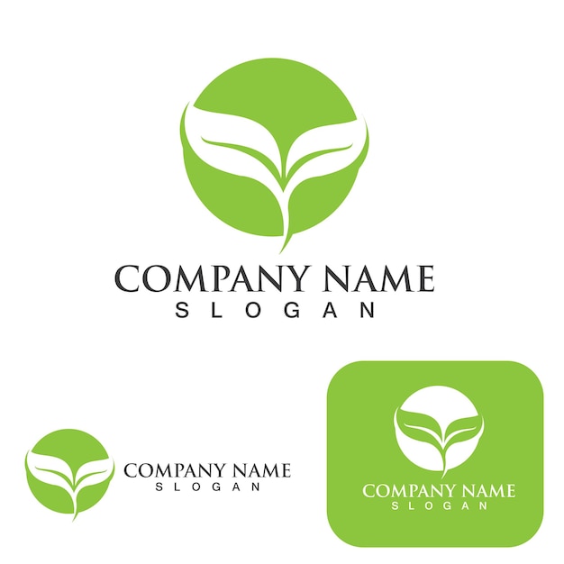 Green leaf nature logo ecology vector image