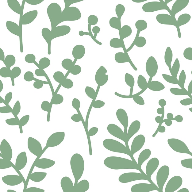 Green Leaf Pattern Drawing Vector Image