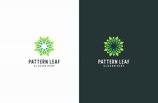 green leaf pattern logo