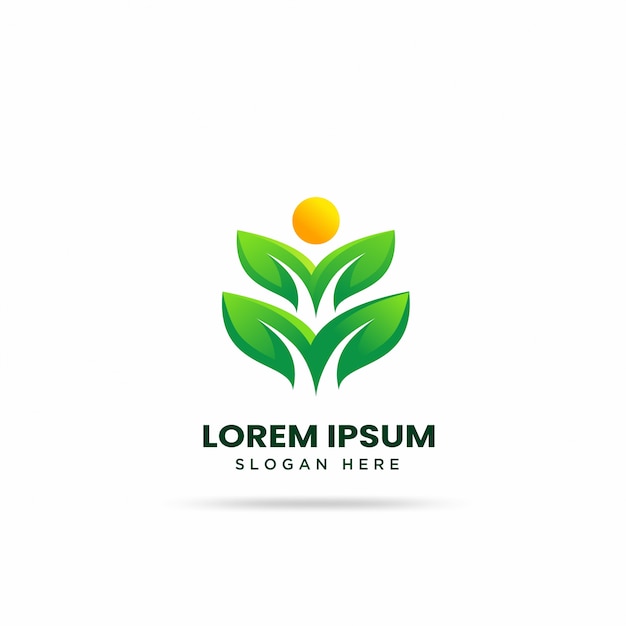 Green Leaf with human Agriculture Logo Template