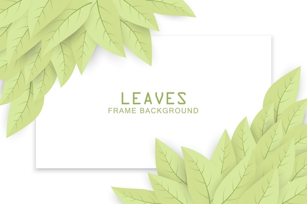 Green leaves background with copy space