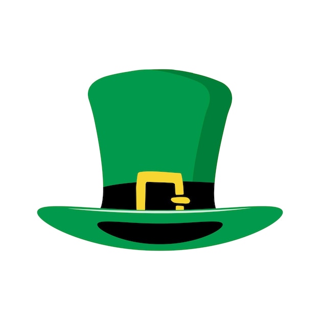 Green leprechaun hat.Vector modern flat design for St. Patrick's Day.