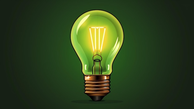 Vector a green light bulb with the word quot on it