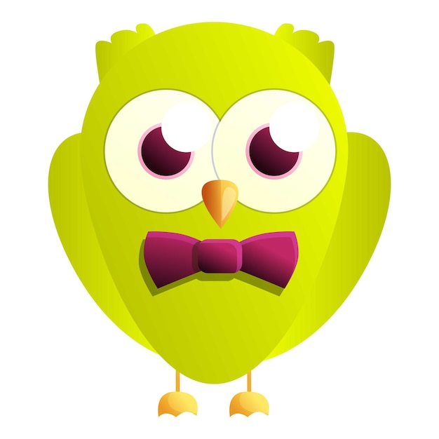 Green lime owl icon Cartoon of green lime owl vector icon for web design isolated on white background