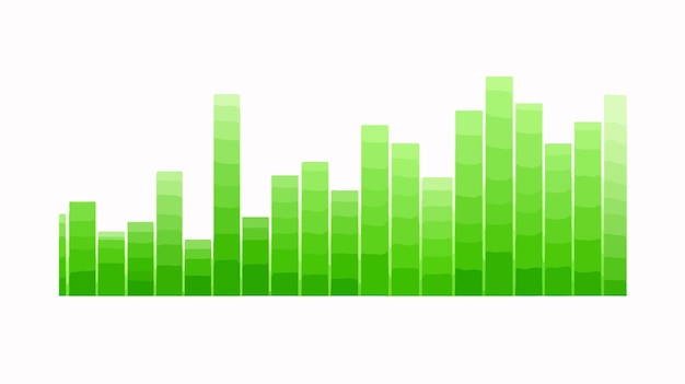 Vector a green line of the graph with a green background