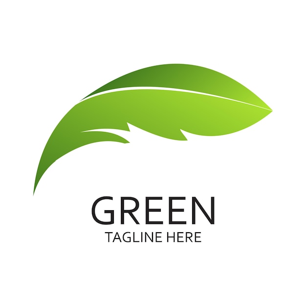 Green logo design simple concept Premium Vevtor