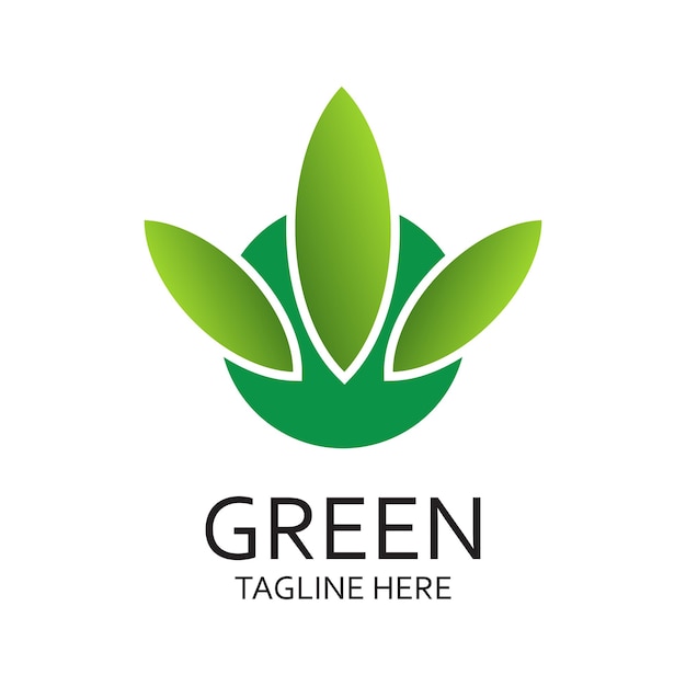 Green logo design simple concept Premium Vevtor