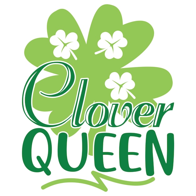 A green logo with the word clover queen on it