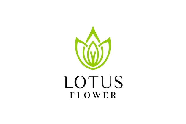 Green lotus flower logo design