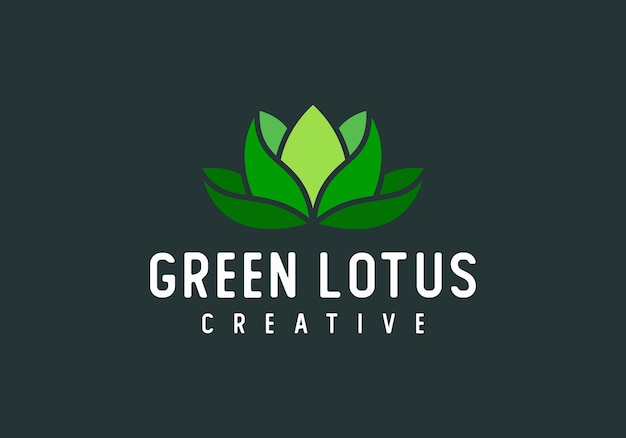 Green lotus modern abstract logo vector