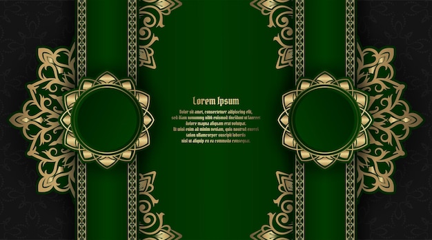 Green luxury background with mandala ornament