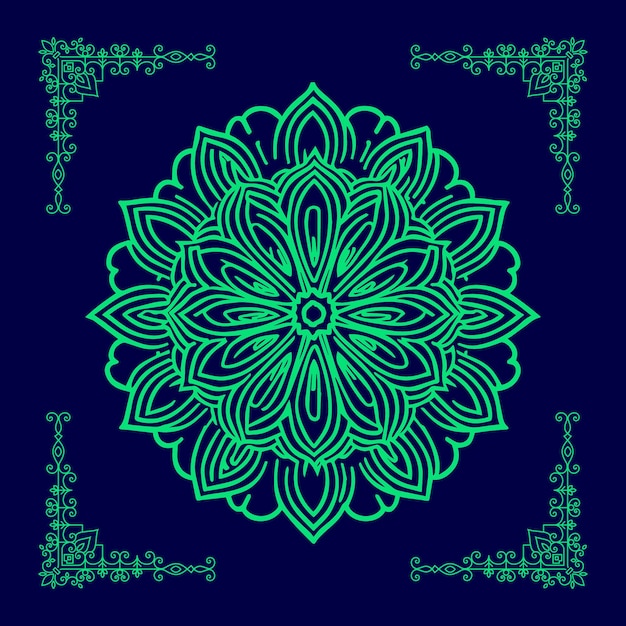 green luxury colorful mandala