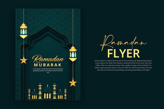 Green Luxury Ramadan Mubarak best flyer design