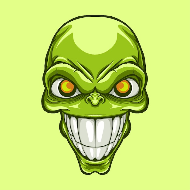 The Green Mask mascot amazing illustration for your branding business