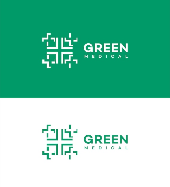 green medical logo template