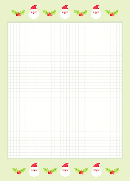 A green memo with patterns of Santa and tree decorations repeatedly Christmas letter paper notepad