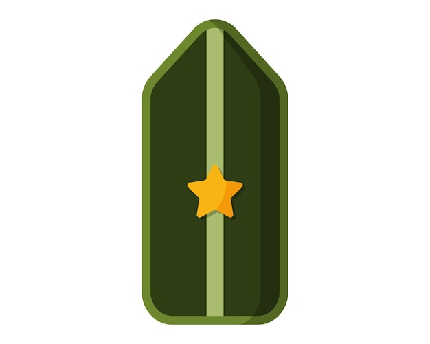 Green military ranks shoulder badge army soldier chevron strap with one golden stars