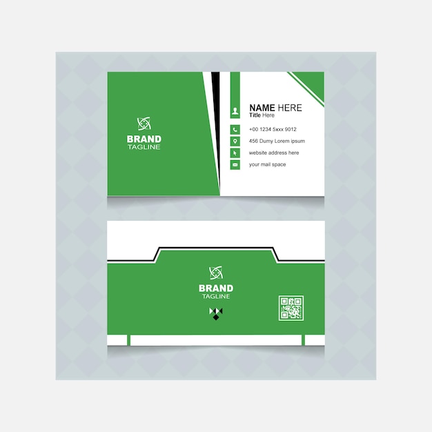 A green modern business card design template