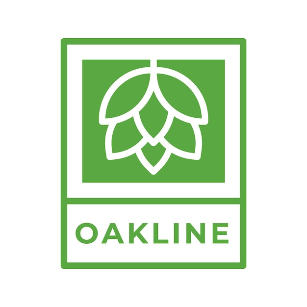 Green Modern Monoline Oakline Logo