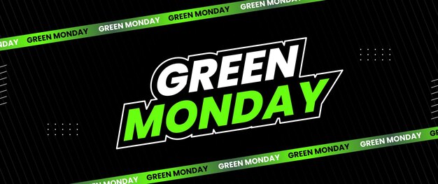 Vector green monday banner design for retail promotion