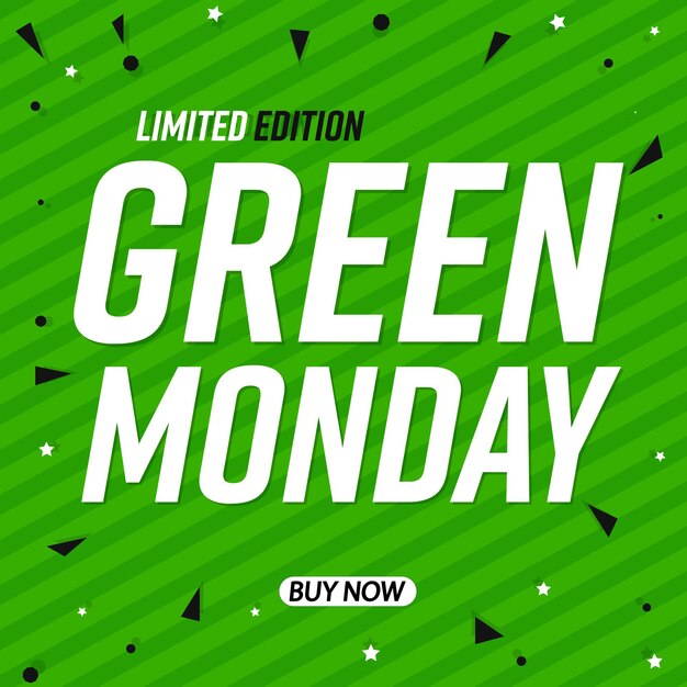 Vector green monday sale poster design template or banner for shop and online store vector