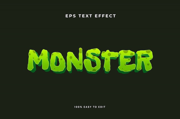 Green monster zombie text effect