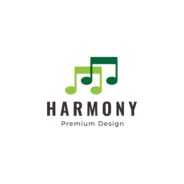 Green music symbol logo design vector