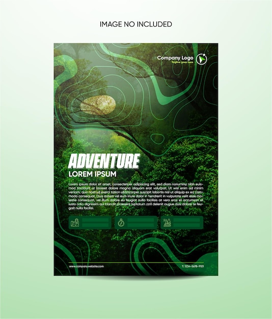 Vector green nature adventure flyer brochure