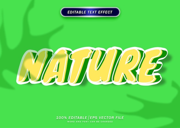 Green nature bold 3d text style effect editable