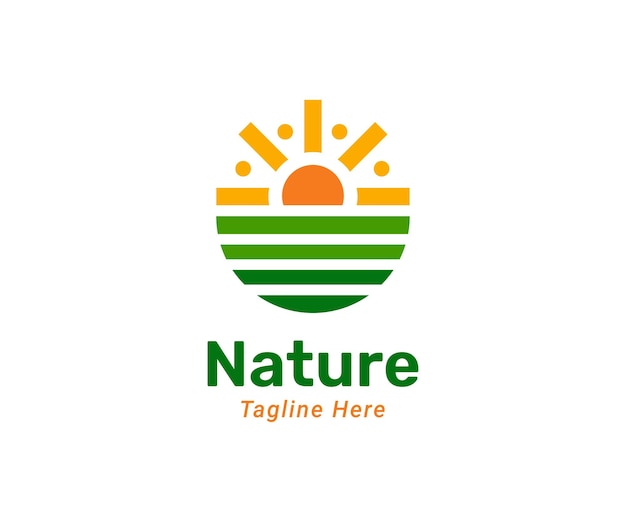 Green nature care logo design template