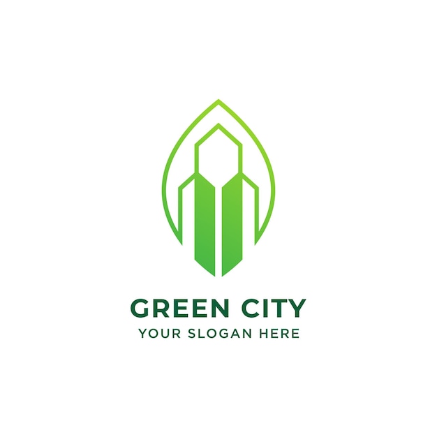 Green nature city logo design template inspiration